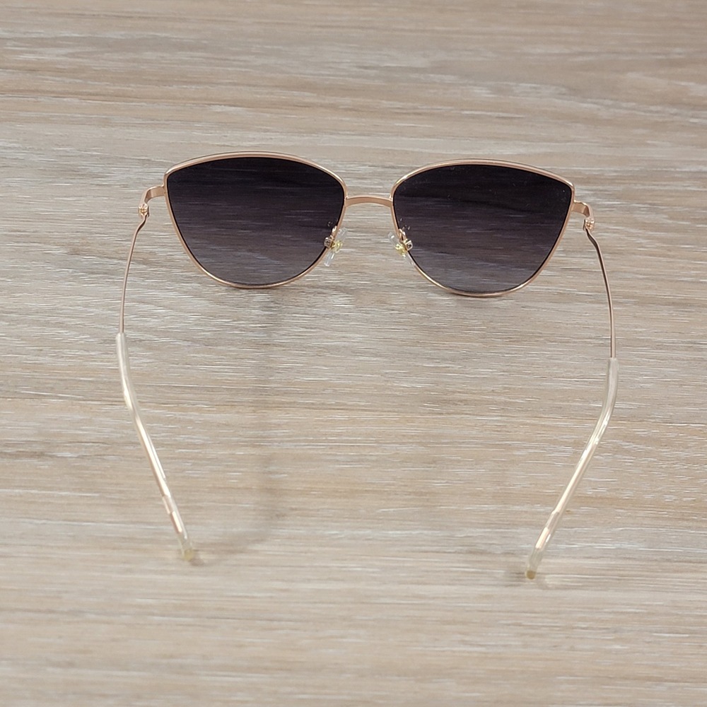 Steve Madden Womens Cat Eye Sunglasses Rose Gold Metal Frame Smoke Gradient Lens - Picture 4 of 7